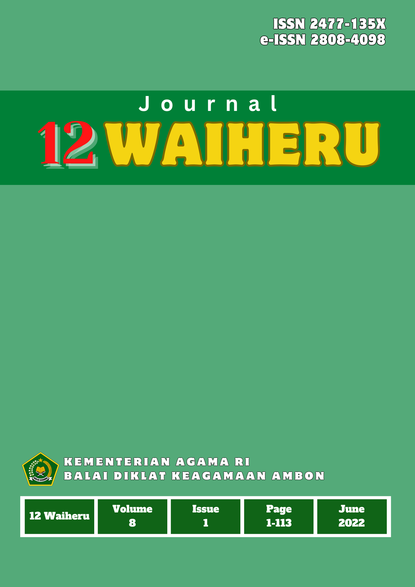 					View Vol. 8 No. 1 (2022): 12 Waiheru
				